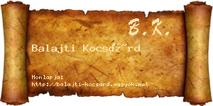 Balajti Kocsárd névjegykártya